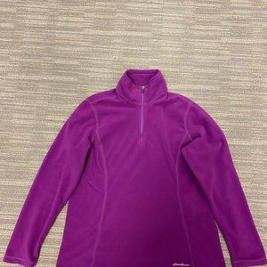 Eddie Bauer Pullover Fleece Jacket size PM Purple